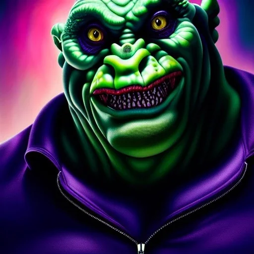 Ultra detailed fullbody Portrait in oil on canvas of Killer croc Villain,extremely detailed digital painting, extremely detailed face,crystal clear Big eyes, mystical colors ,perfectly centered image, perfect composition, rim light, beautiful lighting,masterpiece,8k, stunning scene, raytracing, anatomically correct, in the style of Bryanzap and uncannyknack and Ohrai Noriyoshi and Simon Bisley and tomzj1