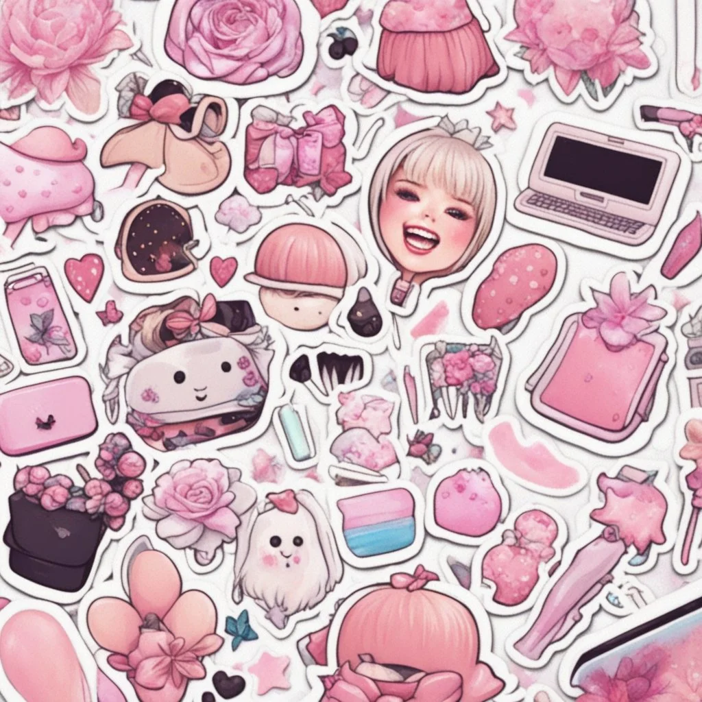 aesthetic girly stickers template