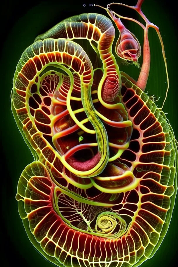 The vascular system of a snail