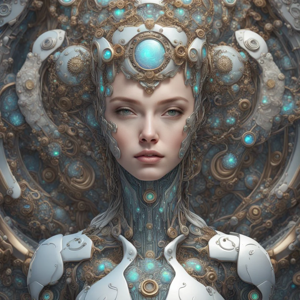 luxe glass robotic goddess, exquisite engraving, enchanted, delicate face, elegant, opal gears cyborg, luxury flowery suit🌷🌼🌿, highly detailed, digital painting, artstation, asymmetrical, concept art, smooth, sharp focus, 8k , trending on artstation, sharp focus, studio photo, intricate details, highly detailed, by greg rutkowski