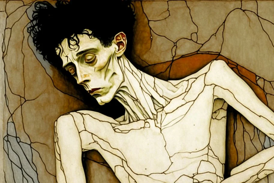 painting of a figure with the life-filled void of an empty existence, egon schiele masterpiece