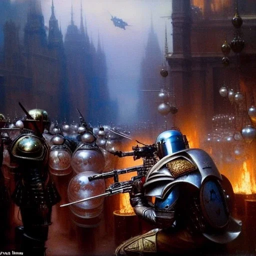 'Jango Fett helmet',ancient metal armor and helmet ,painting by gaston bussiere, greg rutkowski, yoji shinkawa, yoshitaka amano, tsutomu nihei, donato giancola, tim hildebrandt, oil on canvas, cinematic composition, extreme detail,fit full head inside picture,16k