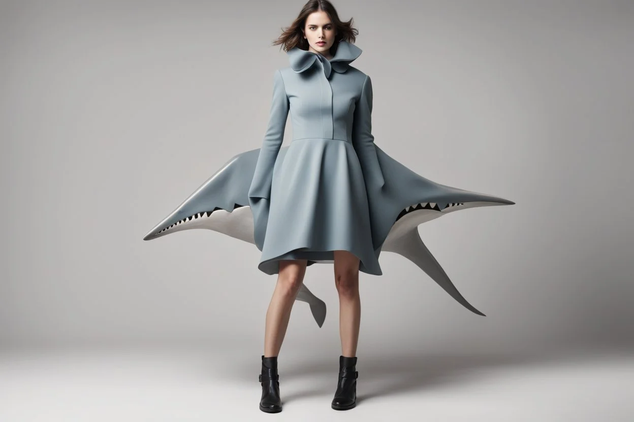 наряд платье что напоминает акулу стилем