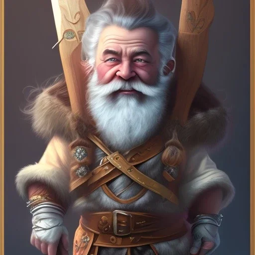 A beautiful dwarf with a sharp and beautiful ax in his hand, full HD, 4K, 8K, very real and with fine and detailed details, realistic and really alive