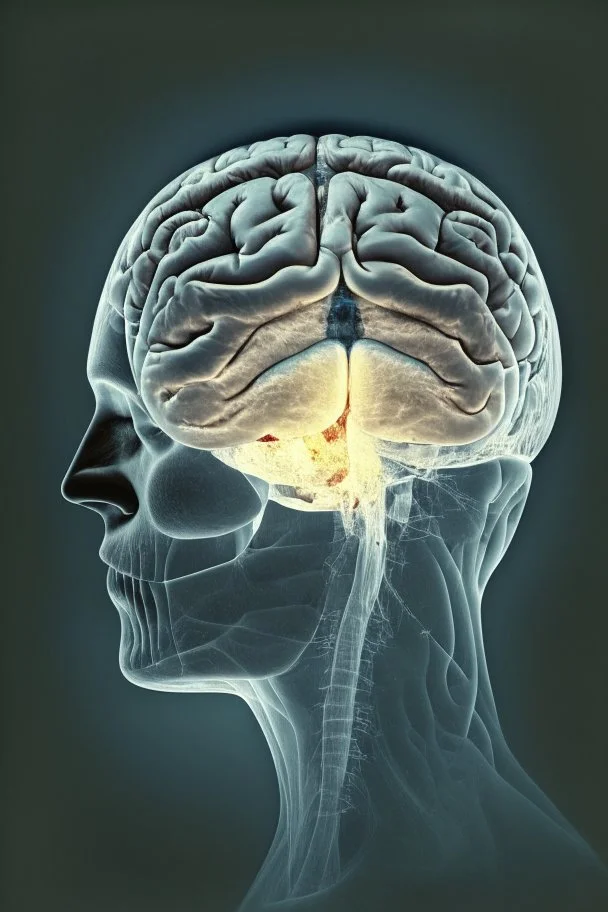 realistic front view brain injury patient with unilateral spatial looking to the right side of space