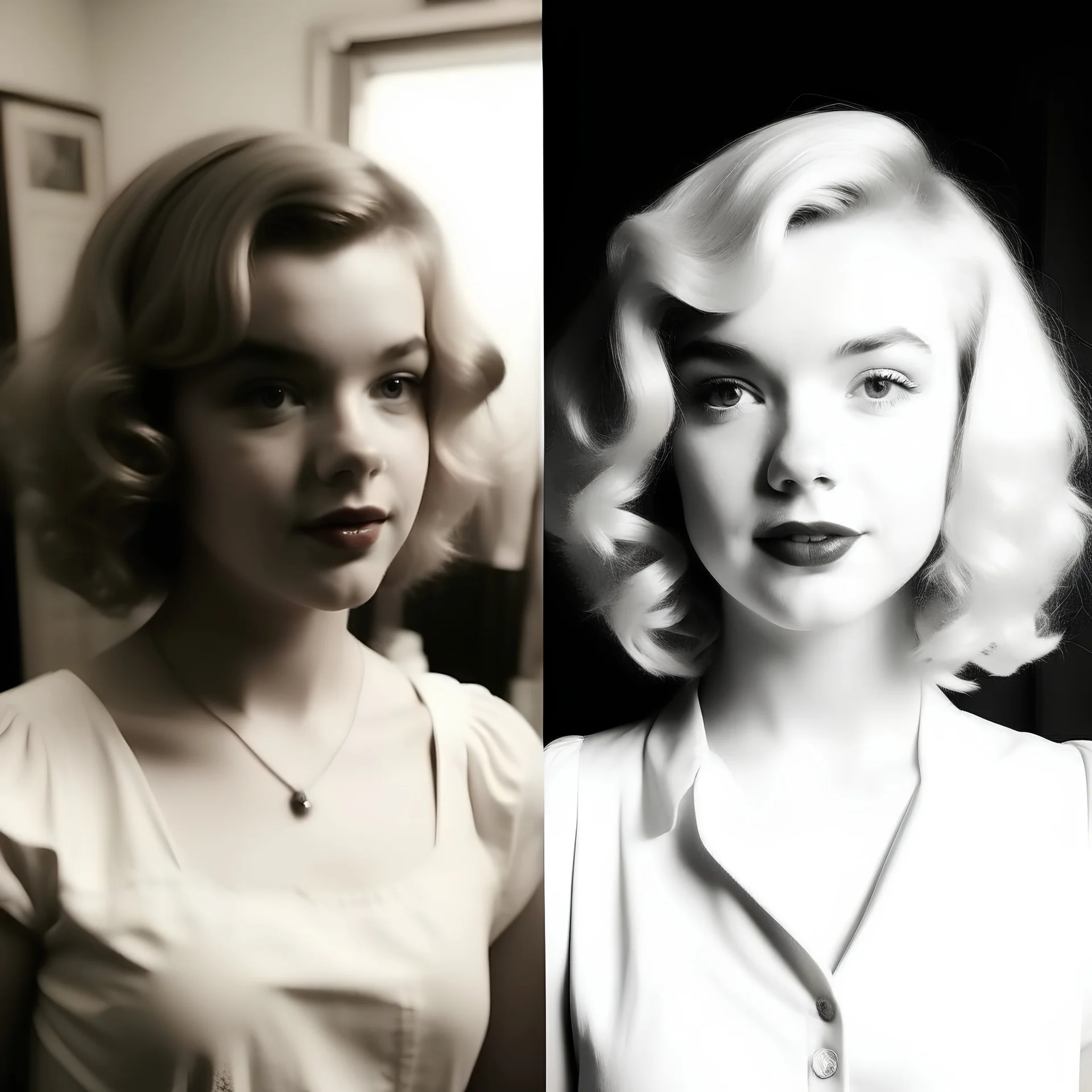 A girl who looks like elle fanning and marilyn monroe