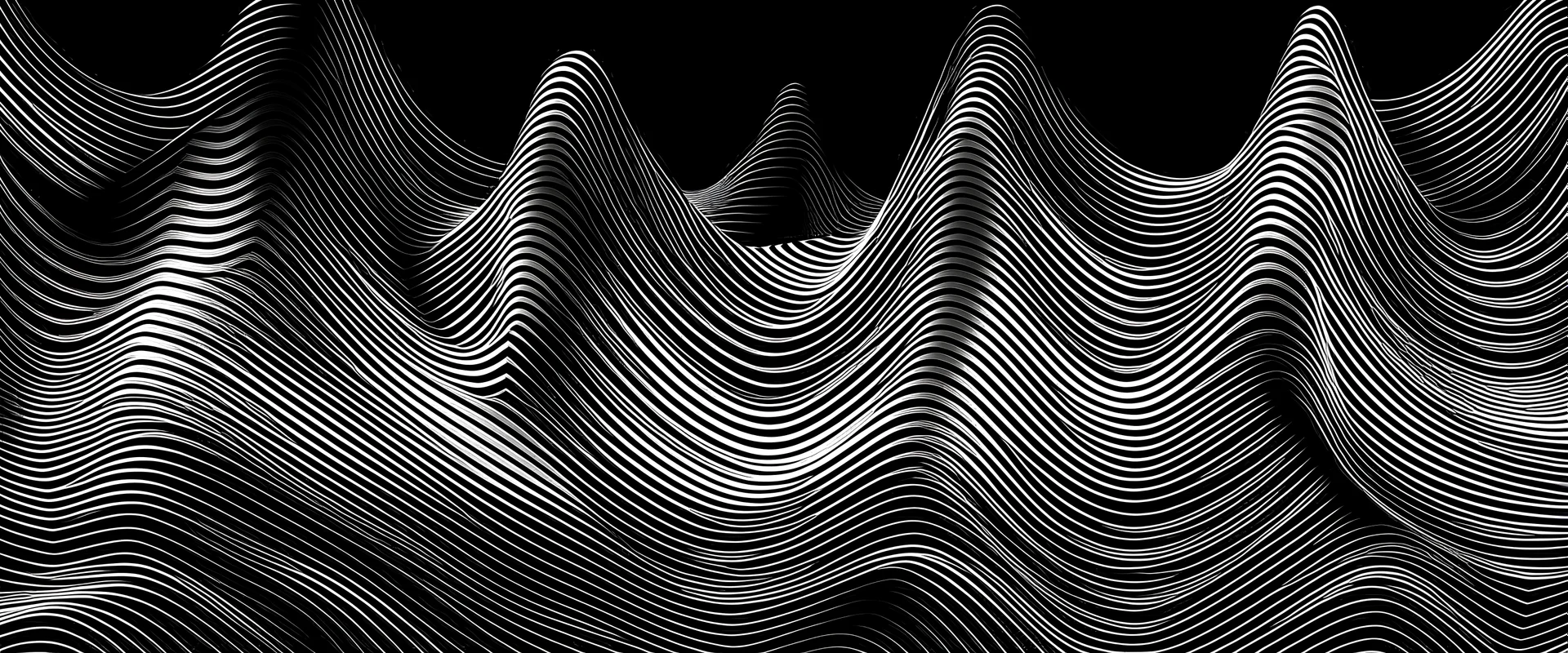 Trendy Ultra Thin Striped Loop Animation with Wave Distortion Lines. Abstract Noise Landscape