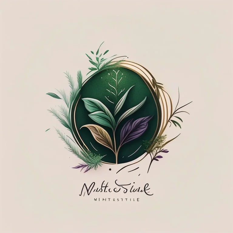 mystical simple one color Logo: botanical style