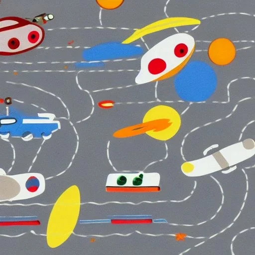 space car traffic in miro style