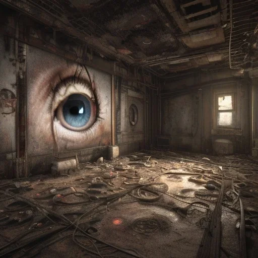 human eyeballs, hundreds of human eyeballs, tons of human eyeballs in walls and floor of abandoned subway tunner, intricate, 8k resolution, high-quality, fine-detail, intricate, digital art, detailed matte, volumetric lighting, dynamic lighting, photorealistic