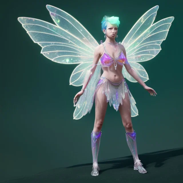 transparent multicolor crystal warrior fairy