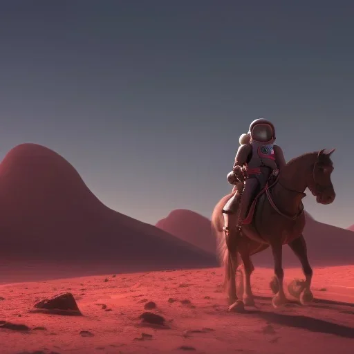 an astronaut riding a horse on mars artstation, hd, dramatic lighting, detailed