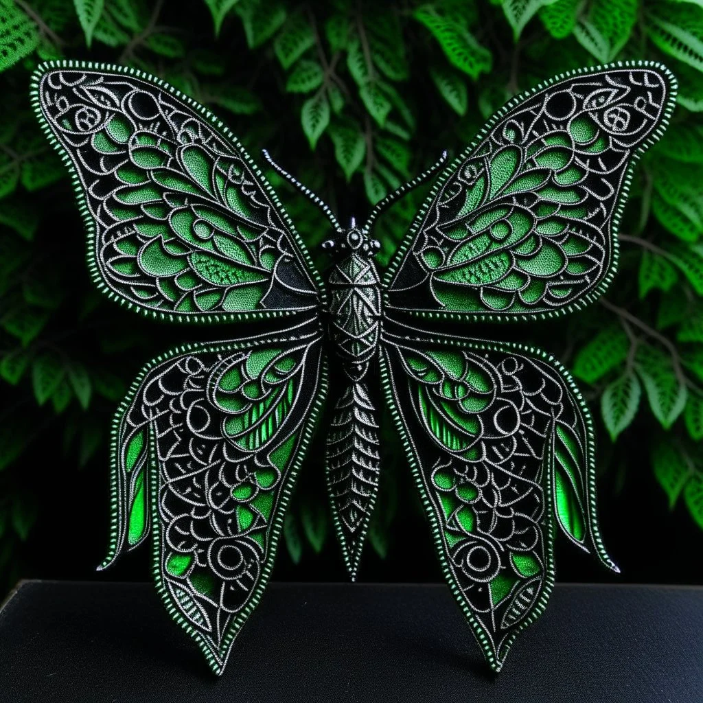 metal gothic green lacewing wings