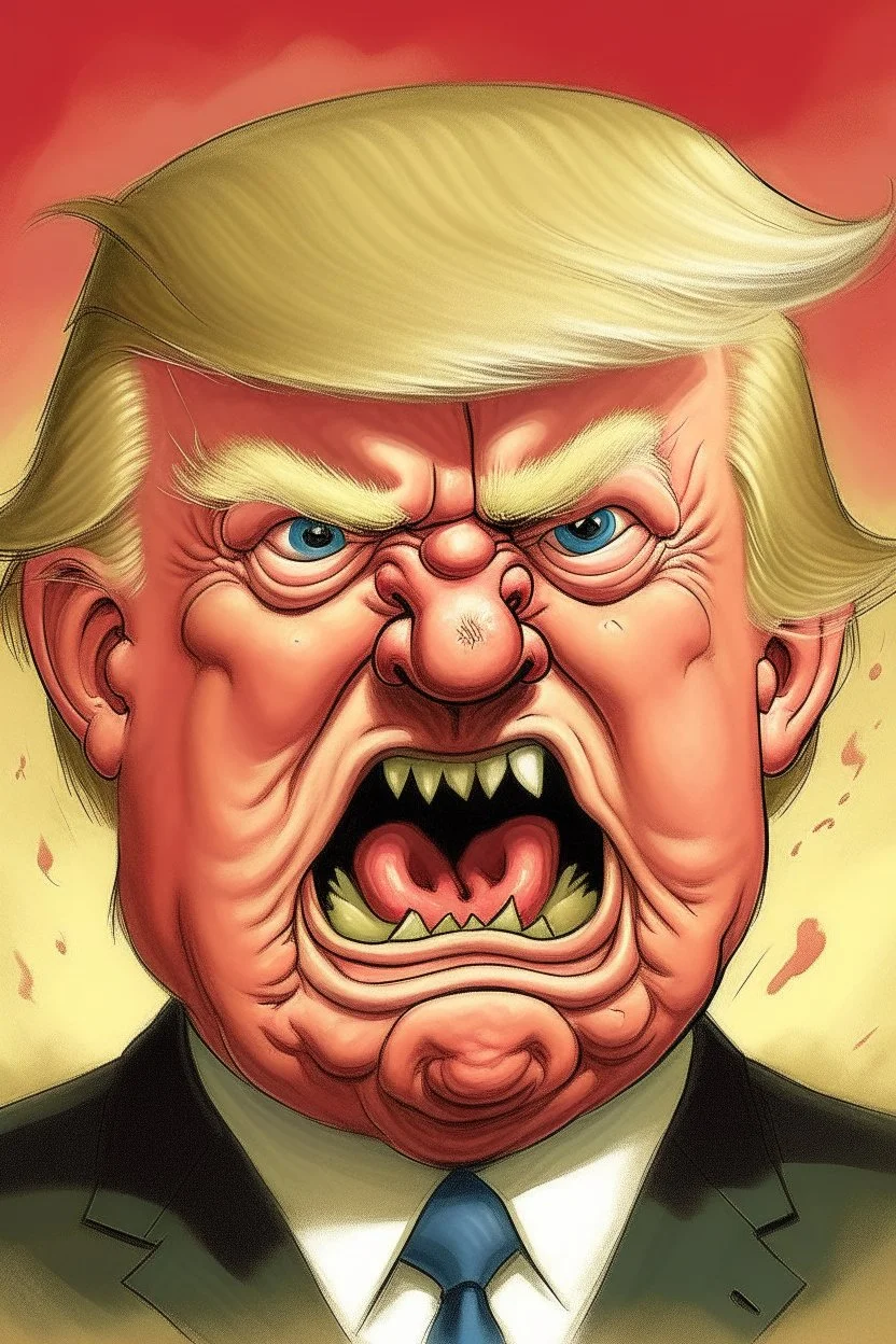 donald trump as an angry ugly pig