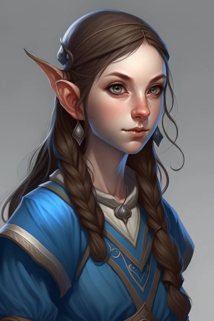 female blue elf with brown hair dnd