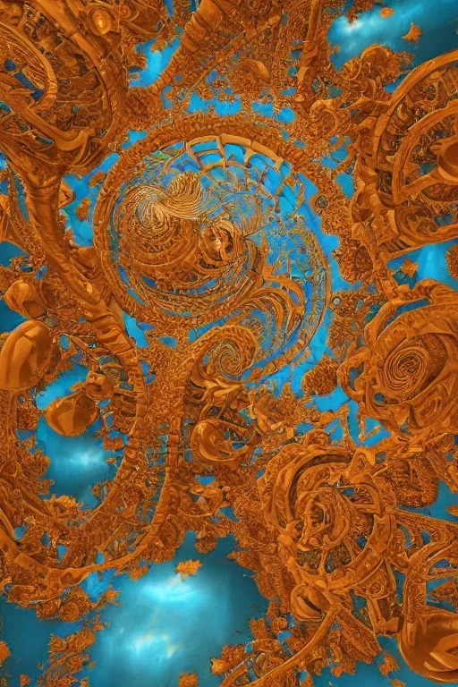 Parody Pino Elaine Duillo Francisco Goya Sandro Botticelli Rudy Nappi Art Nouveau mandelbulb mandelbrot Mandelbulber 3d volumetric metallic orange and teal Shin Hanga background fractal filigree macro lens head and shoulders portrait 3D shading 3Delight 3ds Max LightWave 3D 128k resolution portrait dynamic lighting hyperdetailed intricately detailed trending on Artstation Unreal Engine 5 heavenly sunshine beams divine bright