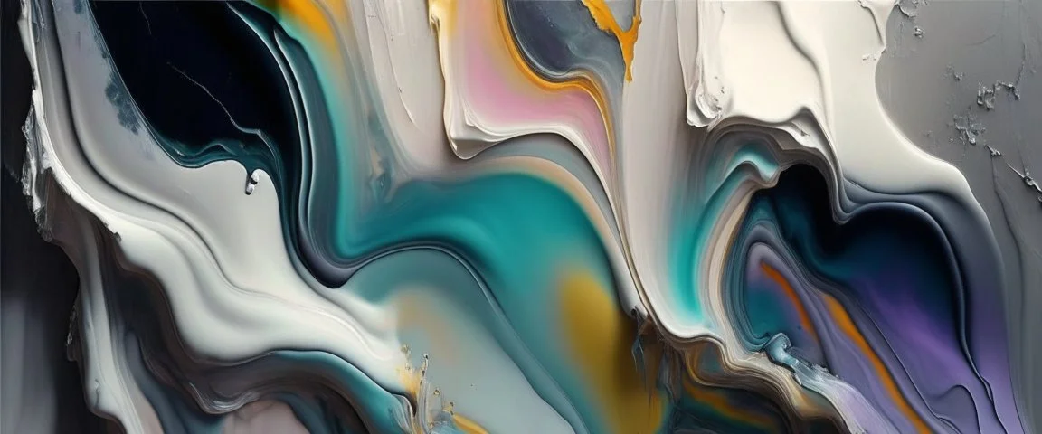 Painting, colors, poured colors, light colors, glossy, marble, gray