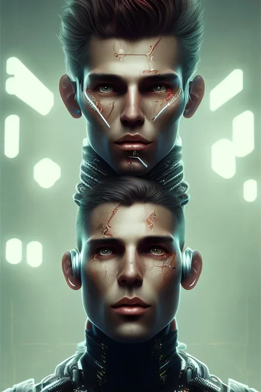 cyberpunk, head, men, portrai