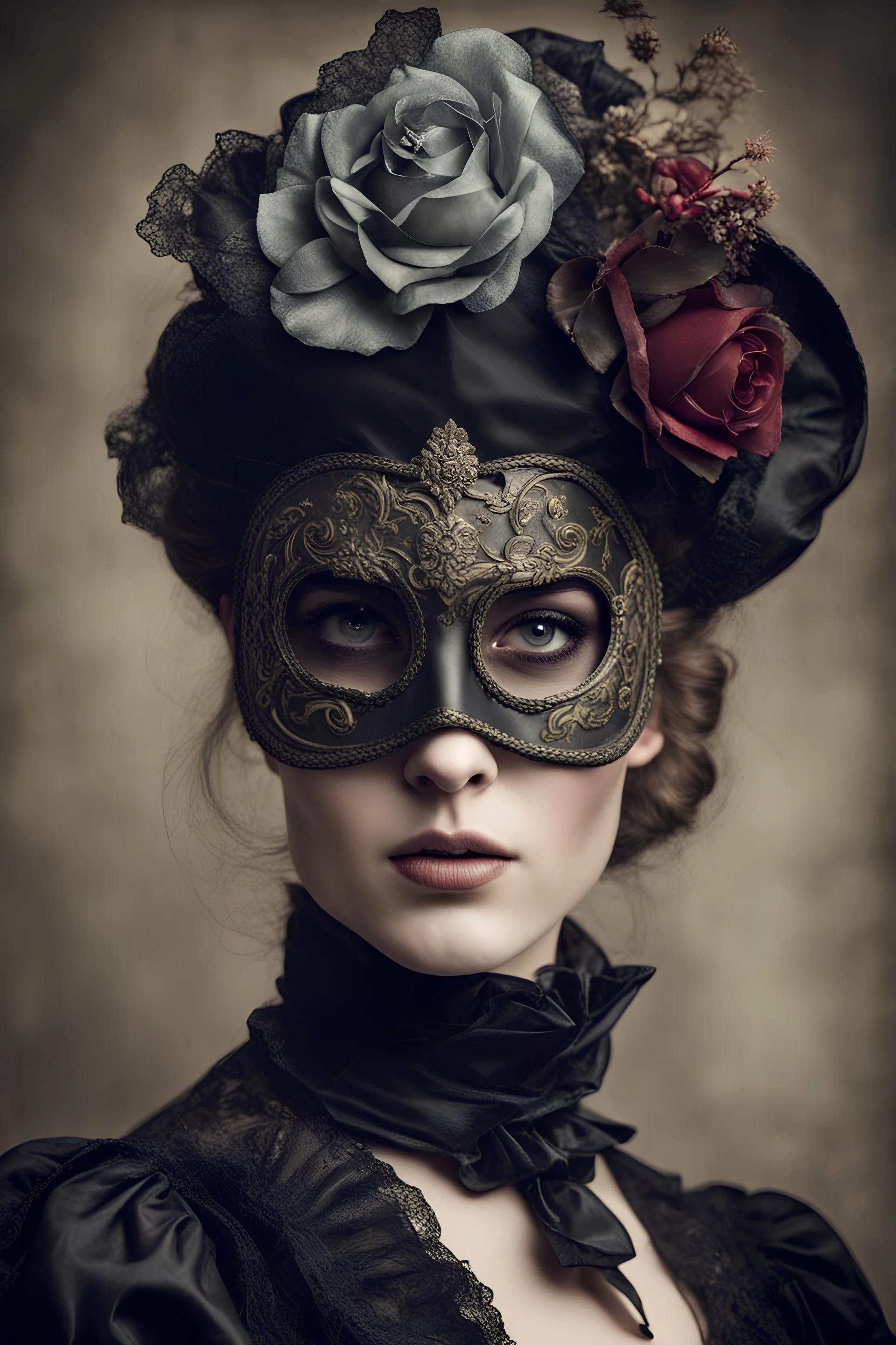 A gorgeous Female Victorian wearing a Thief Mask