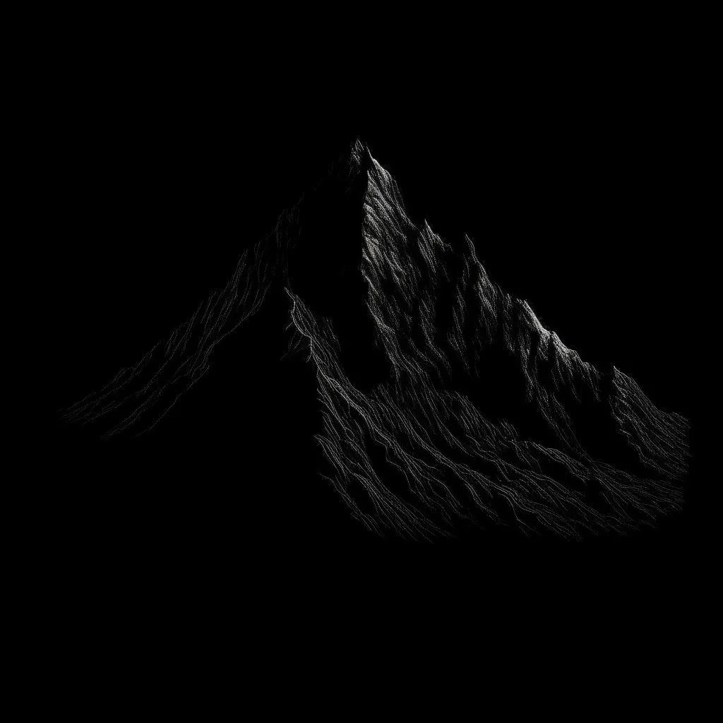 draw a black mountian with black background