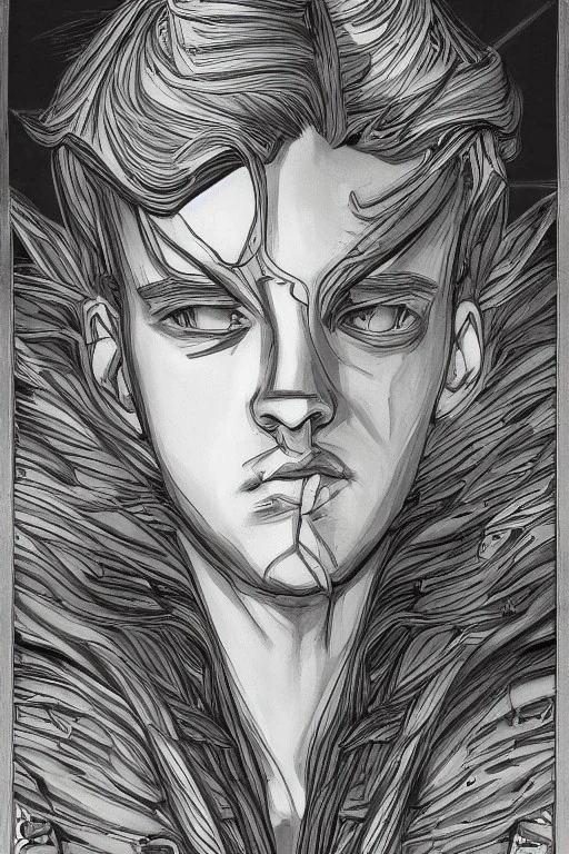 street, god head walking, model style, hyper realistic, accurate, delicate, extremely detailed, Graphic novel style, wide-angle, front view, open aperture, superfine pencil