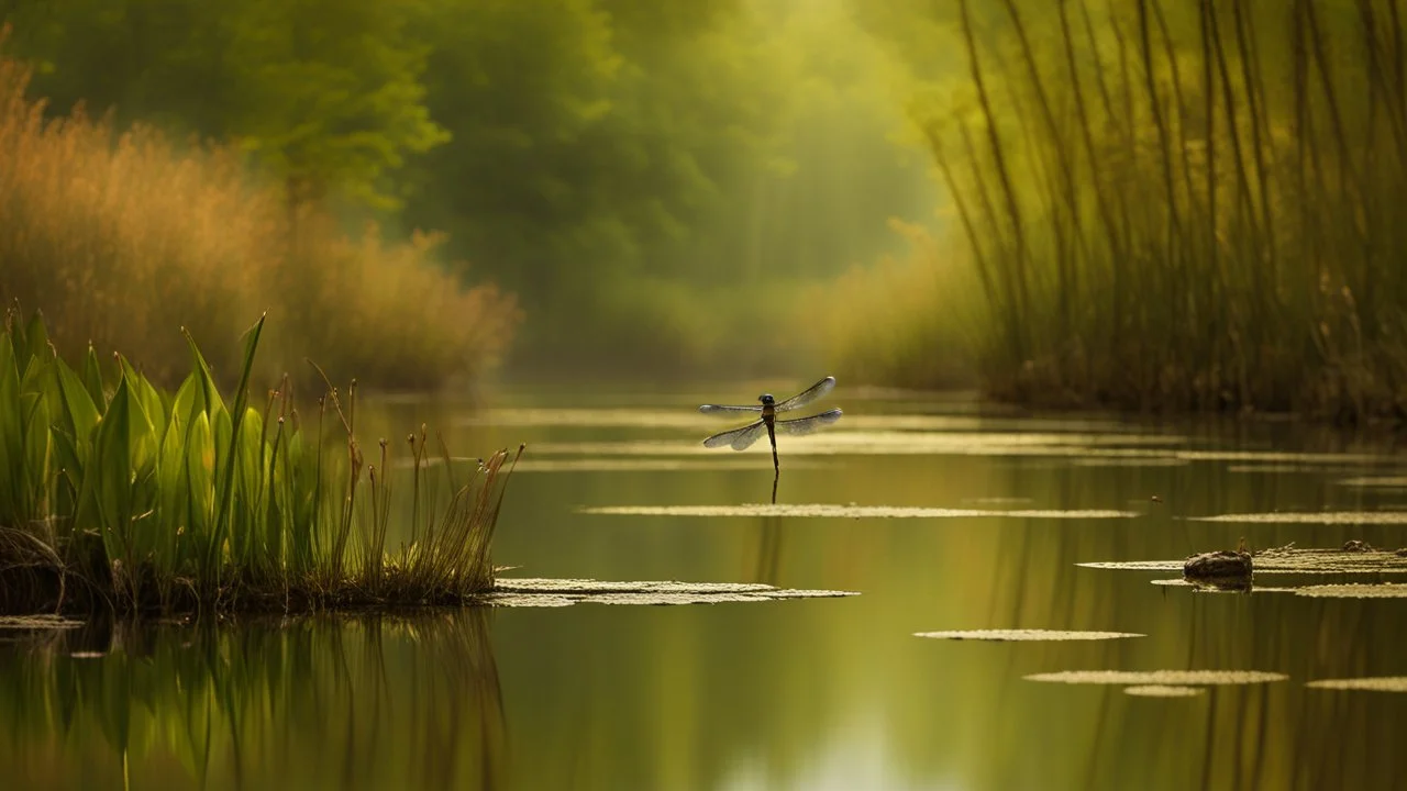 The lake, a mirror of liquid glass, cradled within the embrace of the ancient woodland, reflected the secrets of the surrounding canopy. Dragonflies danced upon the water's surface, their iridescent wings casting fleeting rainbows. The lake's edges embraced a chorus of cattails and water lilies, creating a delicate fringe that seemed to blur the line between water and land.