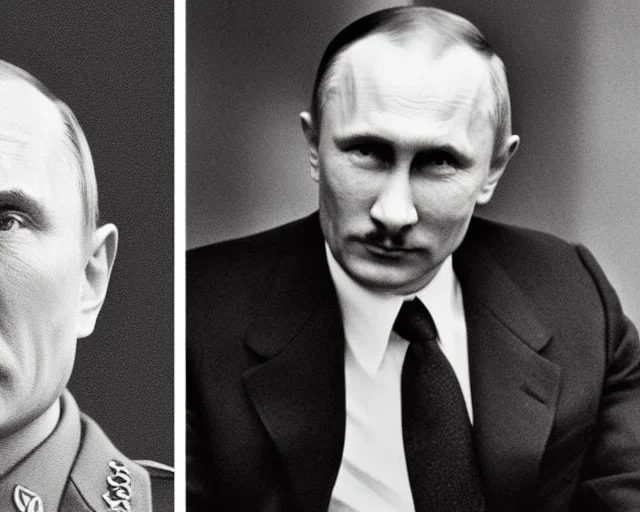 Vladimir putin et hitler se serrent la main