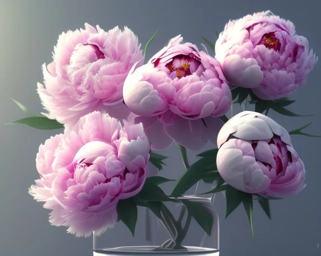 Pink peonies, Fantastic flower, ultra graphics, RTX, TXXA, SSAO, High quality,hyperrealistic, Super detailed, HDR,4k