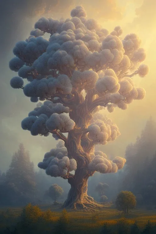 Vector tree set illustration a beautiful digital painting of a marble tree entertwined in tumutluous intricate blue sky at sunset, elegant, highly detailed, artstation, concept art, matte, sharp focus, art by tom bagshaw, kelogsloops and greg rutkowski