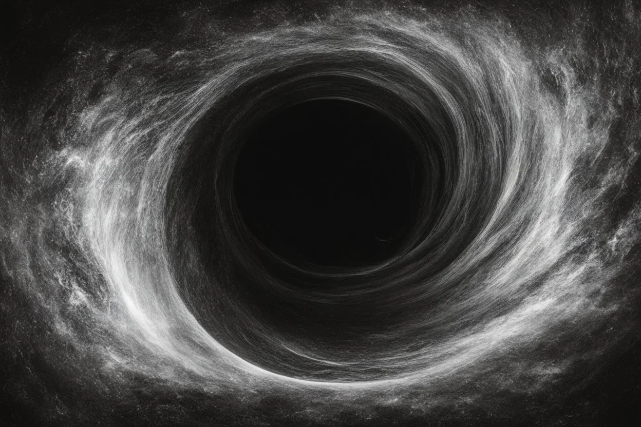 A mesmerizing and abstract depiction of the void and a black hole, utilizing deep black tones and swirling patterns to capture the mysterious and awe-inspiring nature of cosmic emptiness, (mesmerizing and abstract depiction:1.4), (the void and black hole:1.5), (deep black tones and swirling patterns:1.3), (expressive and cosmic ambiance:1.2), inspired by abstract interpretations of the cosmic void and black hole phenomena, trending on ArtStation, Intricate, Sharp focus, ambient lighting