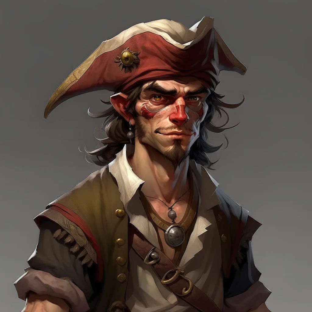 Pirate 20 year old Human-Monkeyman DnD Digital Art