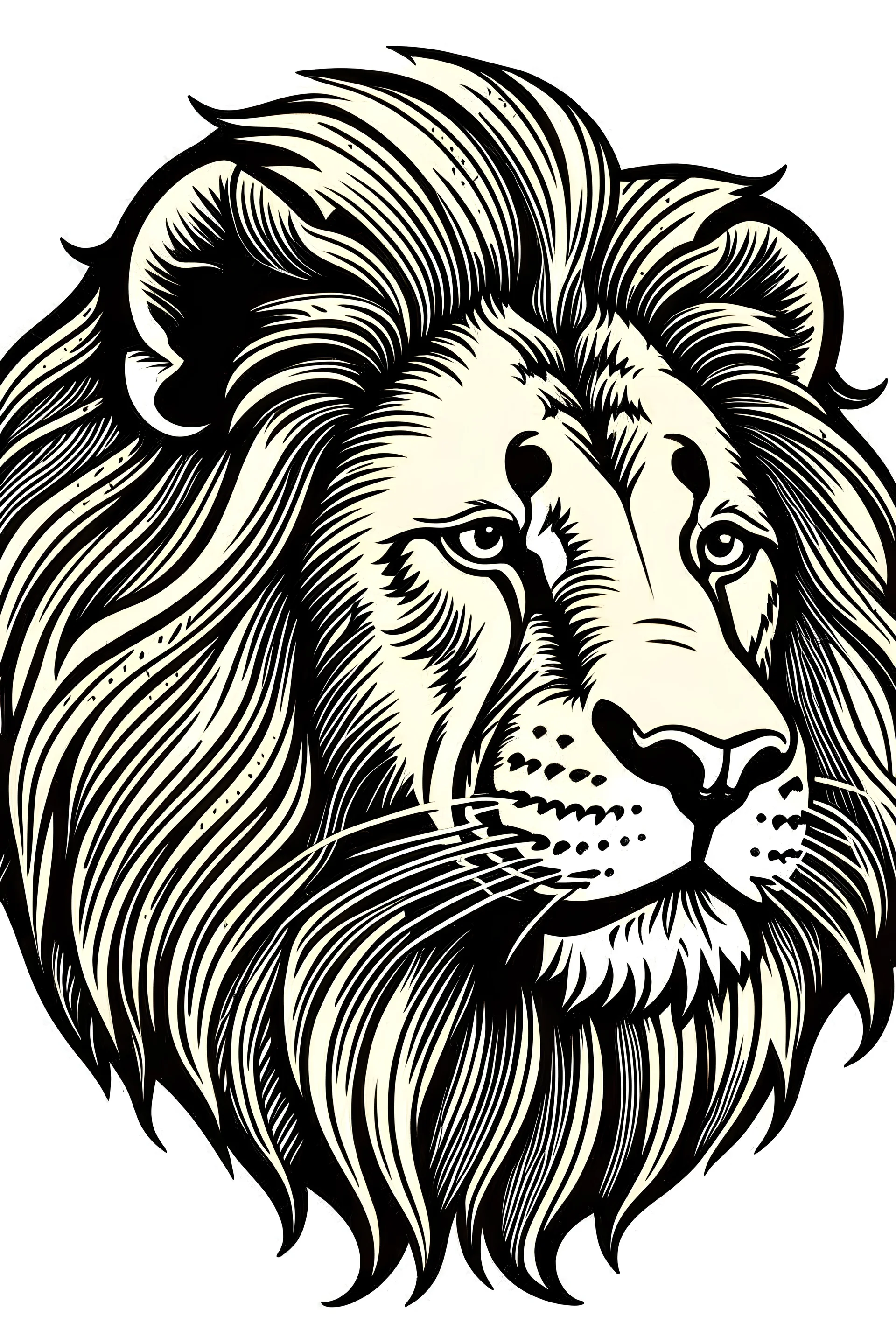 The outline of a lion Perfect for a book
