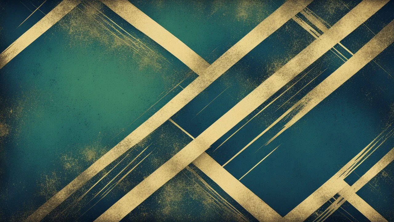 Hyper Realistic Green, Navy-Blue & Golden Abstract Retro Grunge-Intersecting-Line-Texture