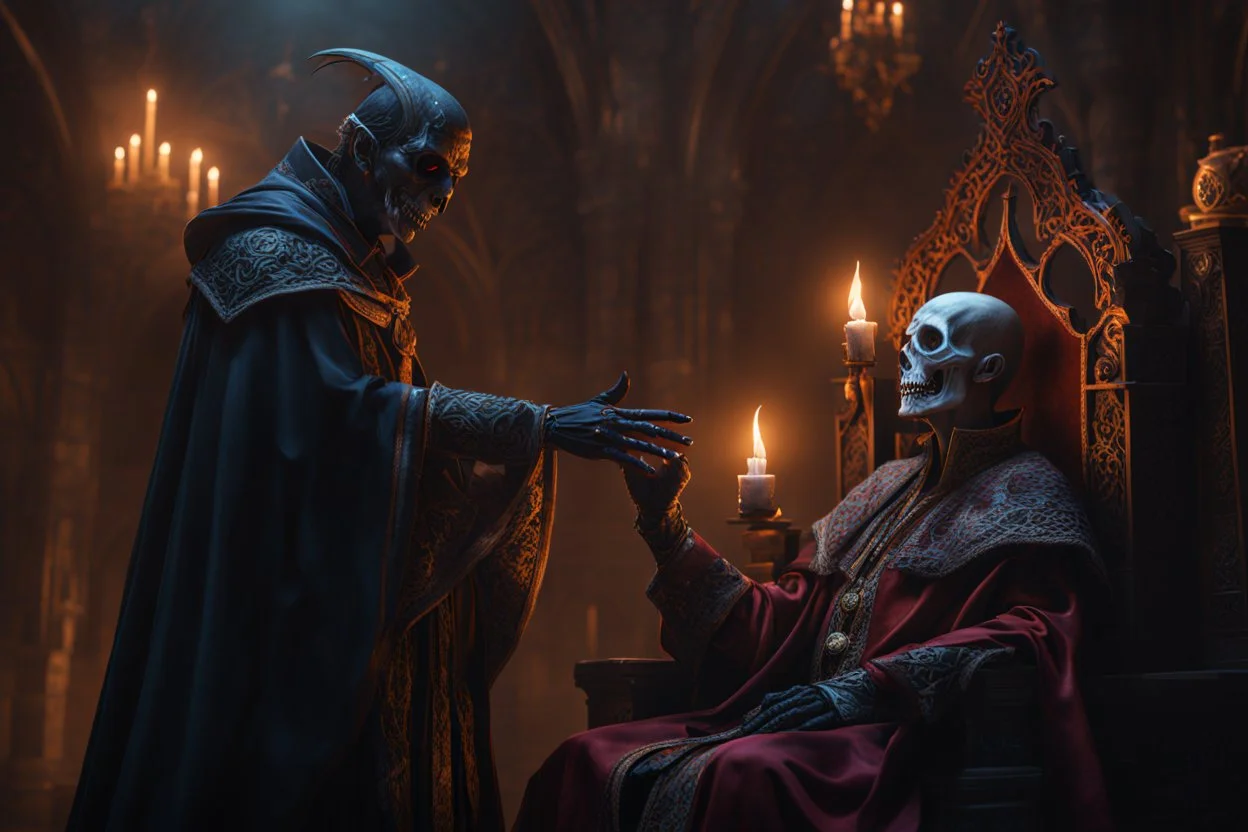 an ancient lich summoning a vampire. two hands. gloves. empty sockets. fantasy concept art, exquisite realism, a masterpiece, dynamic lighting, hyper detailed, intricately detailed, deep color, Unreal Engine, volumetric lighting , Epic cinematic brilliant stunning intricate meticulously detailed dramatic atmospheric maximal,