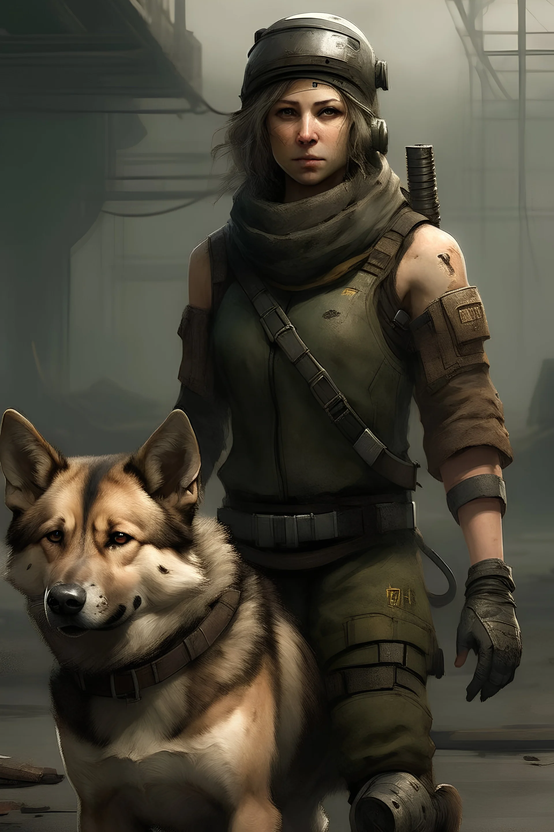character dog sci fi female post apocalyps