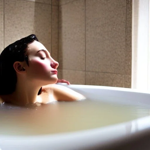 Girl lieing in Bathtub