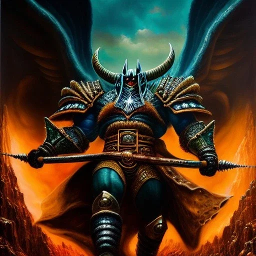 Ultra detailed fullbody Portrait in oil on canvas of Onslaught with armor ,intense stare,extremely detailed digital painting, extremely detailed face,crystal clear Big eyes, mystical colors ,perfectly centered image, perfect composition, rim light, beautiful lighting,masterpiece,8k, stunning scene, raytracing, anatomically correct, in the style of robert e howard and Ken Kelley and Ohrai Noriyoshi and Simon Bisley and tomzj1