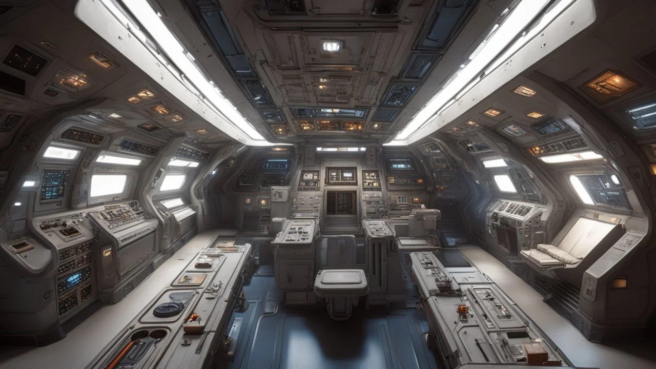 interior of space ship freighter