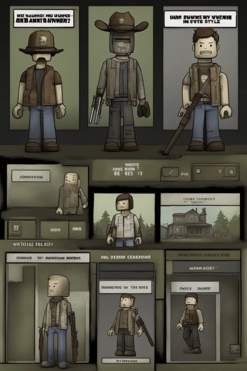 The Walking Dead Universe in the style of Roblox