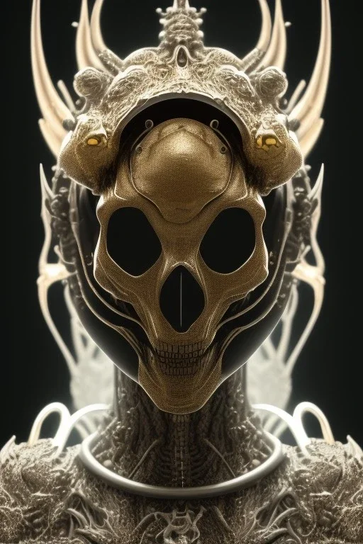 black African alien, cracks in the head, wicked, Asian eyes, crown, blood, 8k, finely detailed, photo realistic, Boris Vallejo style turquoise skull head gold dragon space alien rain skeleton silver helmet silver space suit spaceships