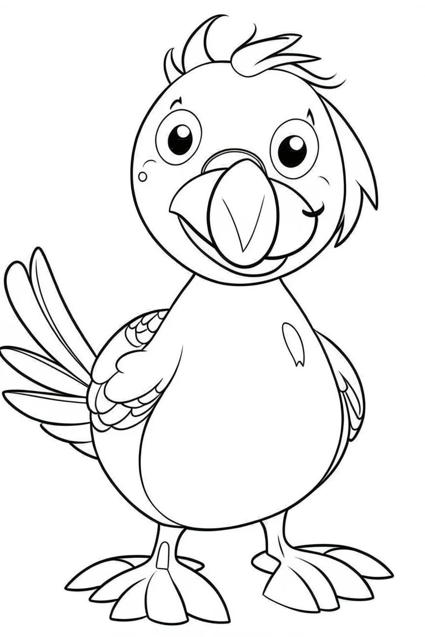 coloring page for kids, corcodle , cartoon style, thick outline, low details, no shading, no color