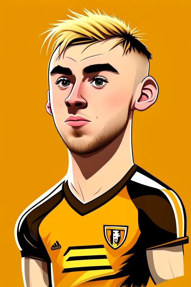 Jarrod Bowen English football player ,cartoon 2d