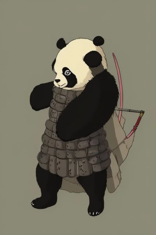 Panda in samurai armour