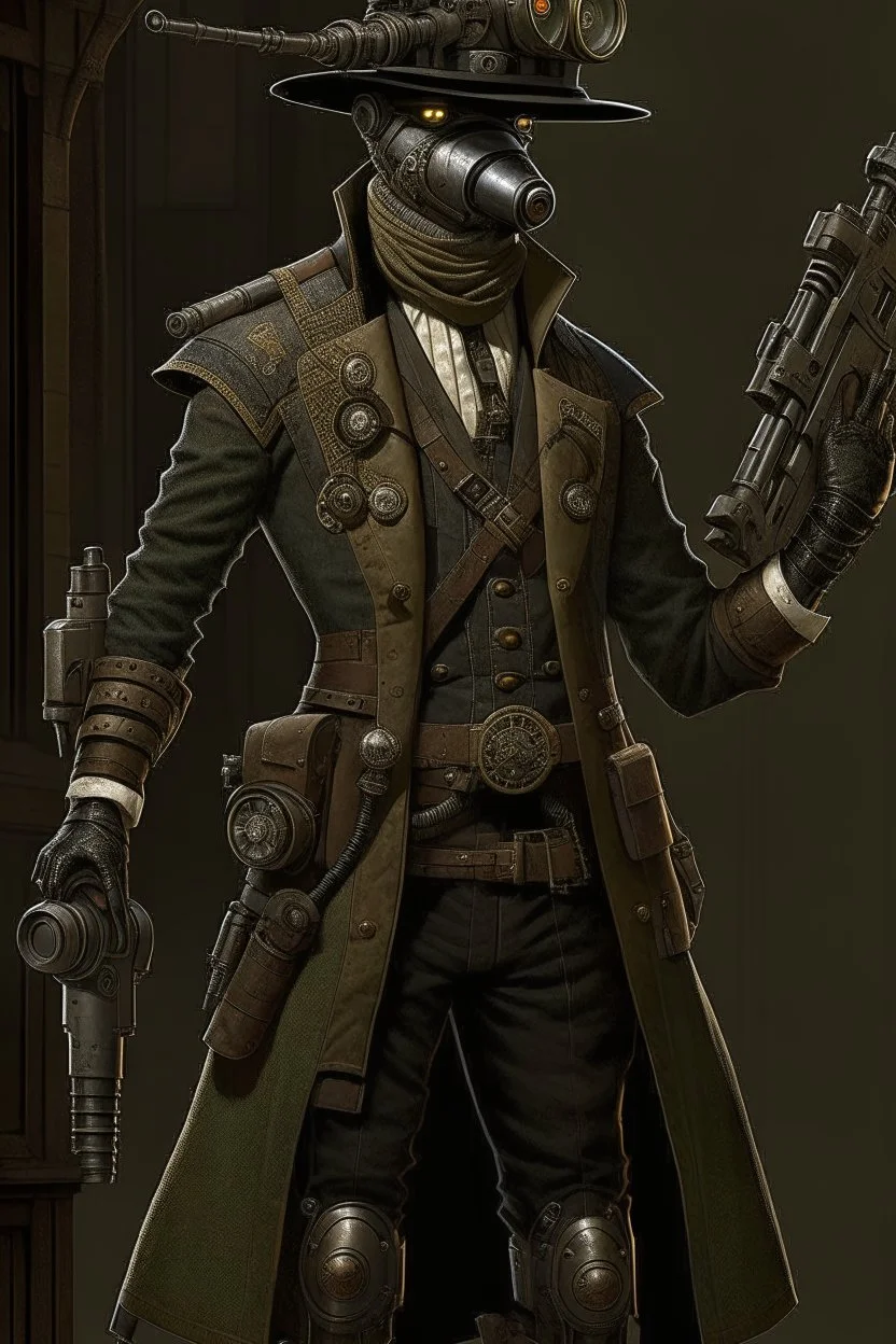 old robot assassin mercenery bounty hunter victorian