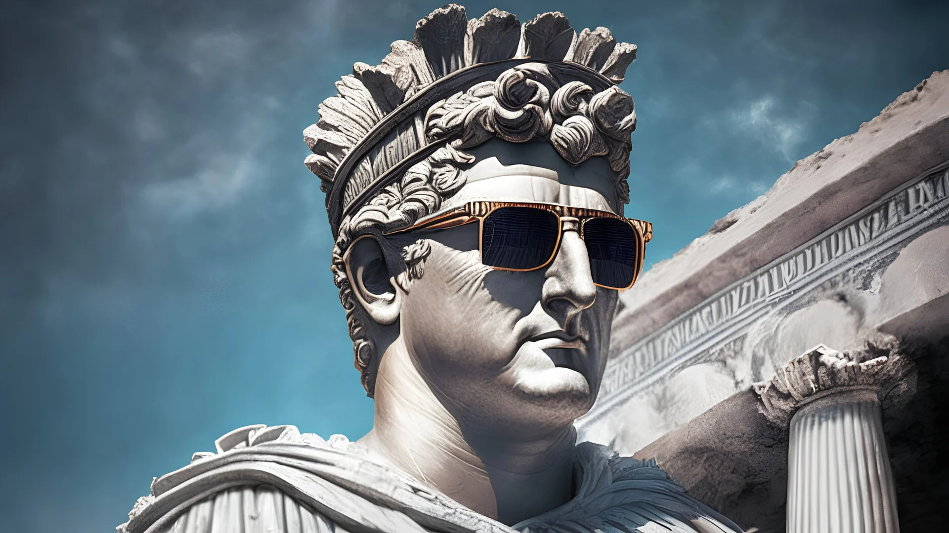 roman emperor with sunglasses