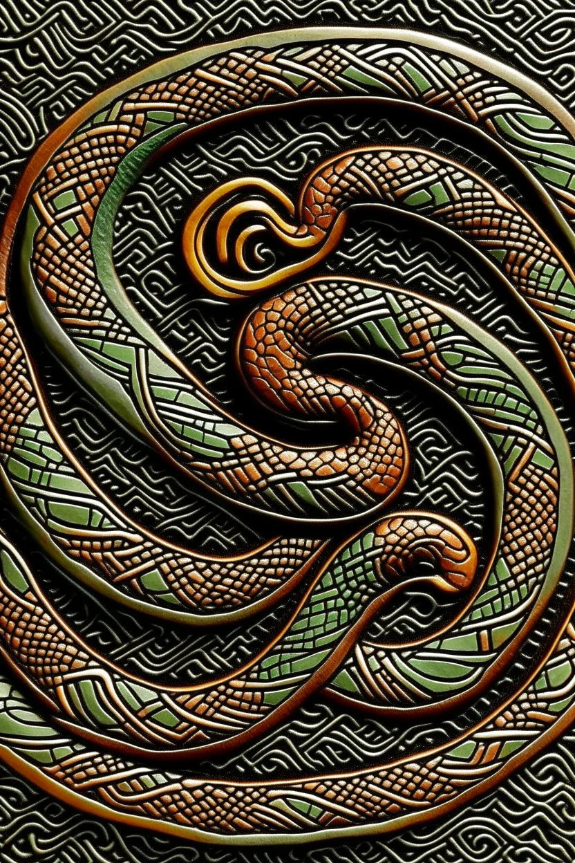 Celtic knot snake frieze