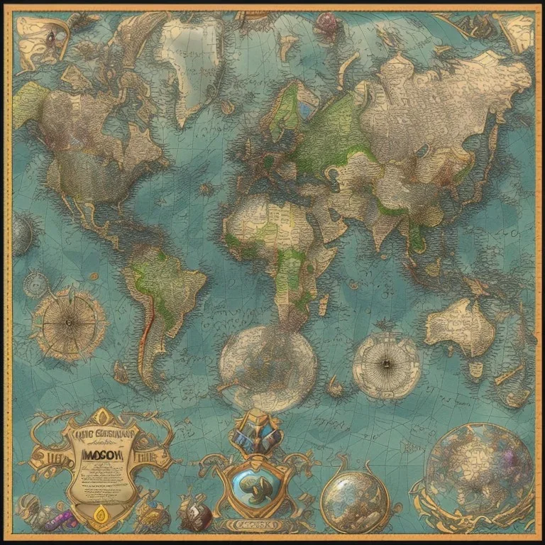 A Big map with five worlds