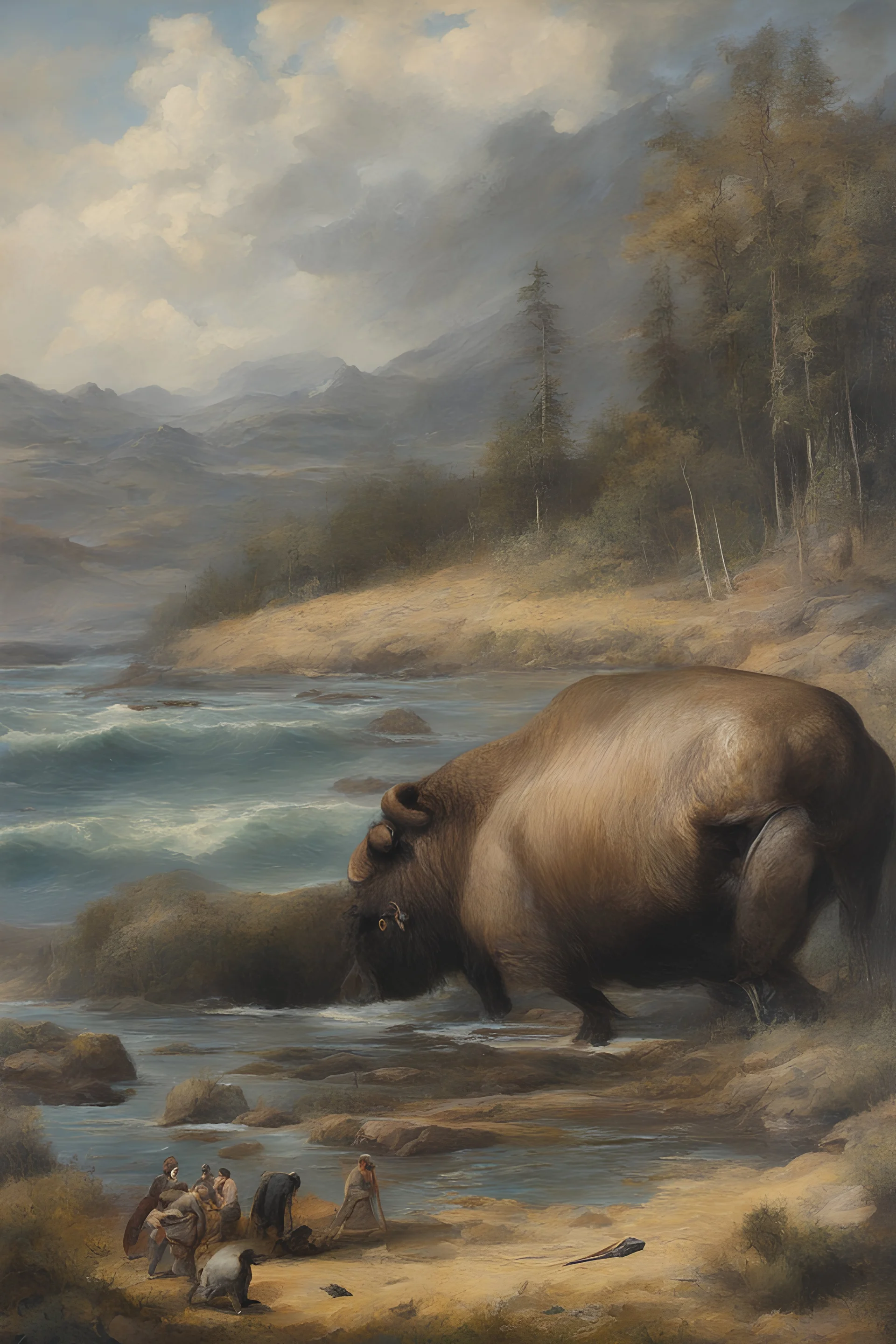 the Buffalo Whale - oil painting by Abercrombie and Fitch