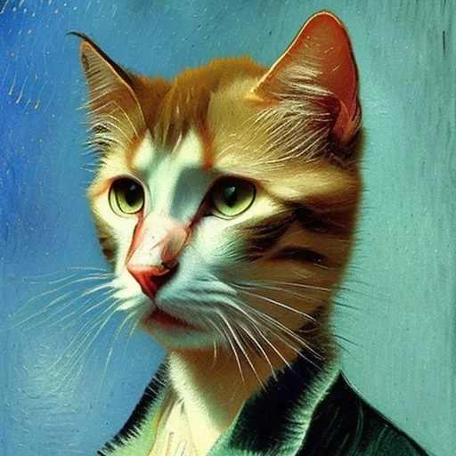 Portrait of a cat by Van Gogh