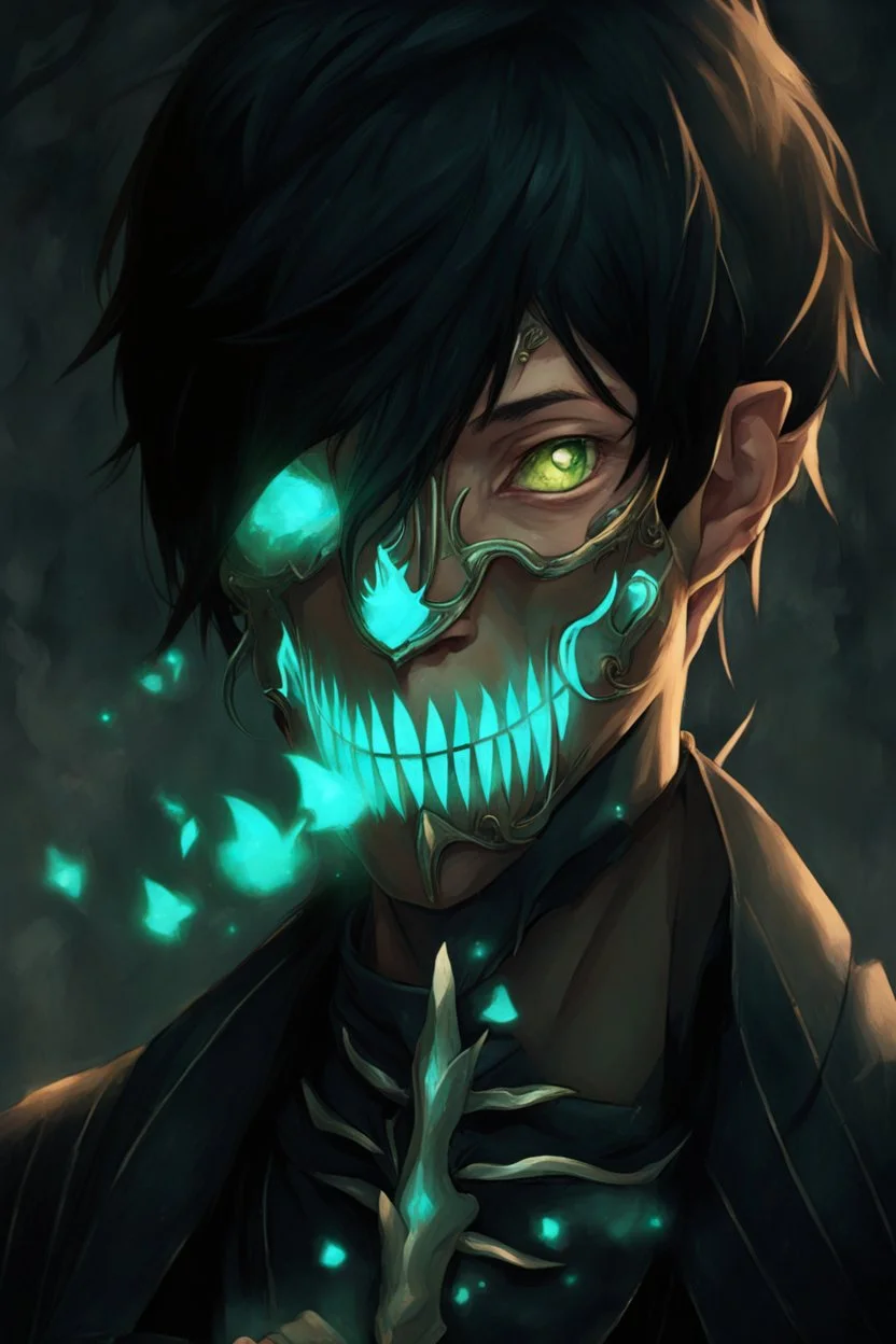 fantasy art, male, young elf, noble, mask, pale skin color